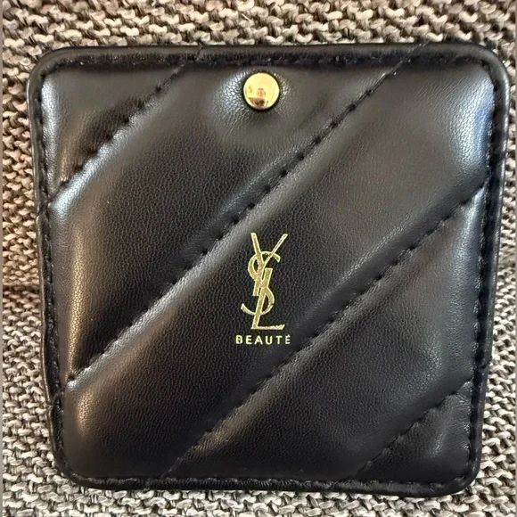 Yves Saint Laurent Beauty Square Compact Pocket Mirror Black New - Picture 8 of 14